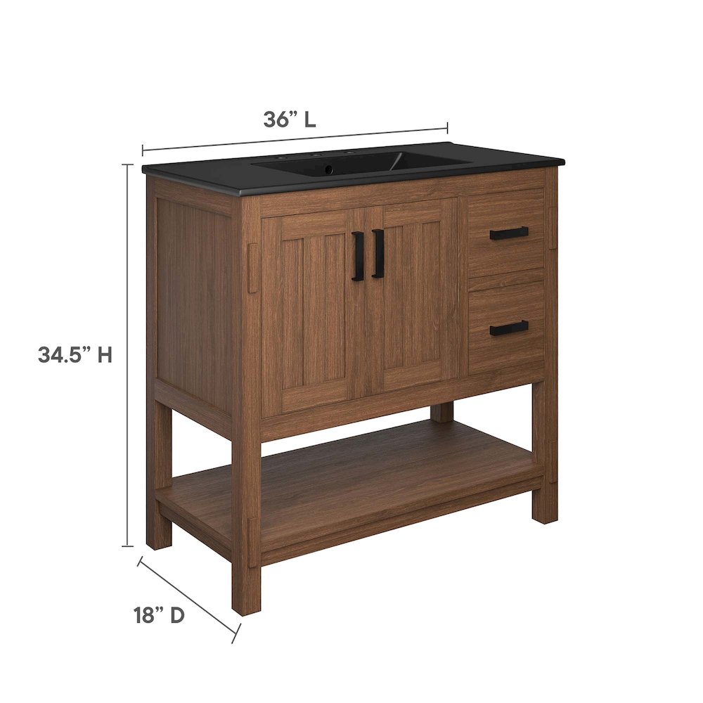 Ashlyn 36” Wood Bathroom Vanity. Picture 3