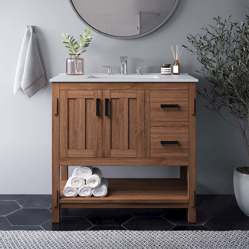 Ashlyn 36” Wood Bathroom Vanity. Picture 10