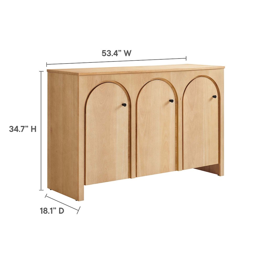 Appia 3-Door Arched Door Sideboard Storage Cabinet. Picture 3