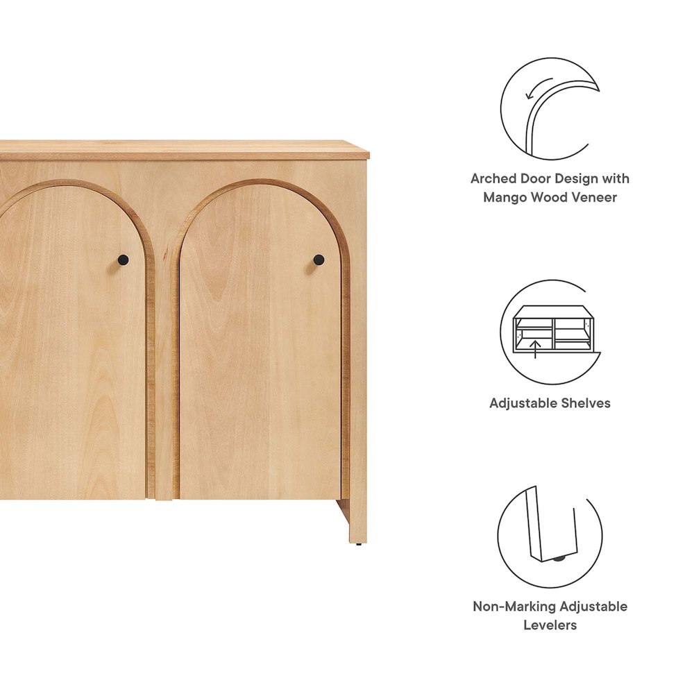 Appia 3-Door Arched Door Sideboard Storage Cabinet. Picture 2