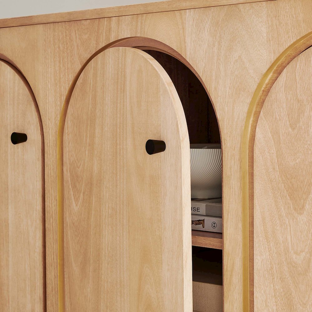 Appia 3-Door Arched Door Sideboard Storage Cabinet. Picture 9