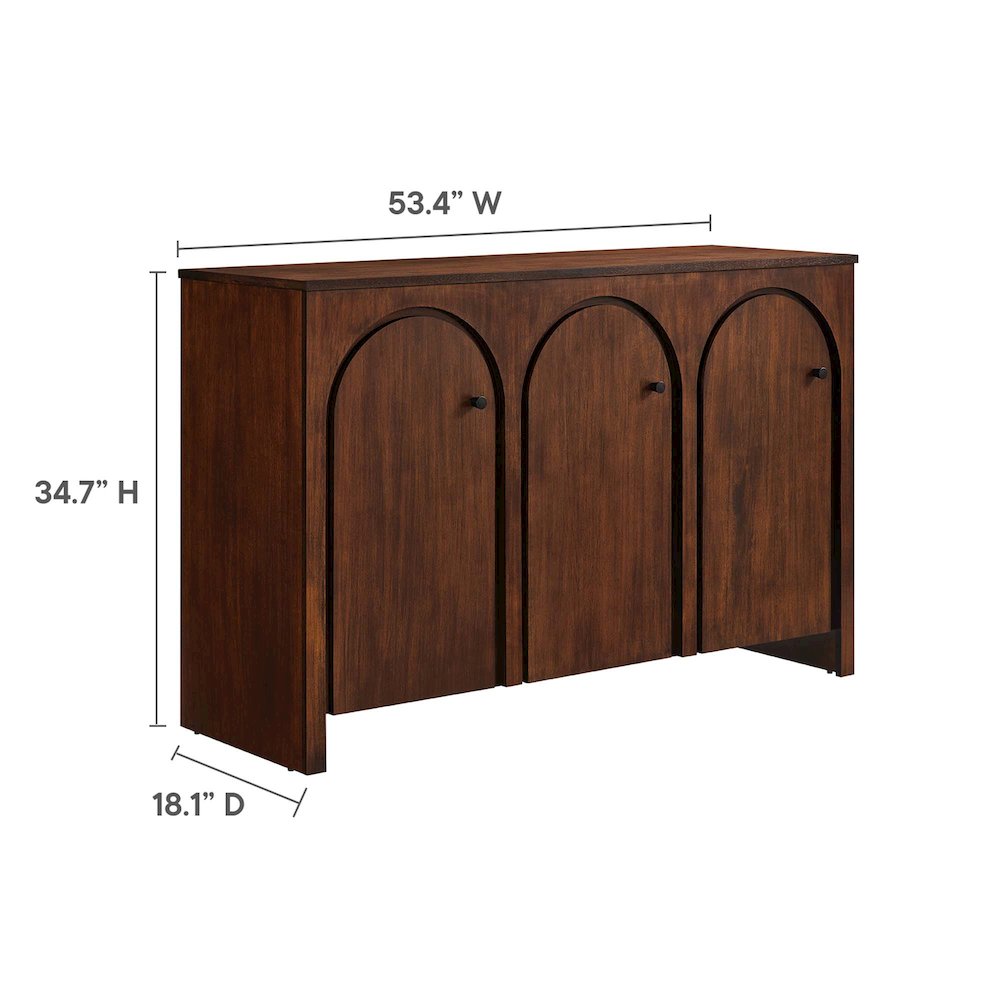 Appia 3-Door Arched Door Sideboard Storage Cabinet. Picture 3