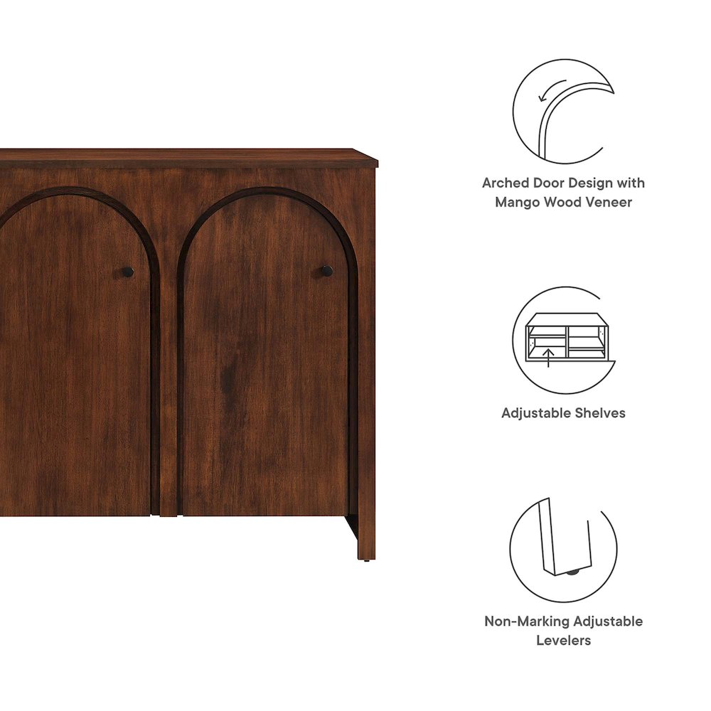 Appia 3-Door Arched Door Sideboard Storage Cabinet. Picture 2