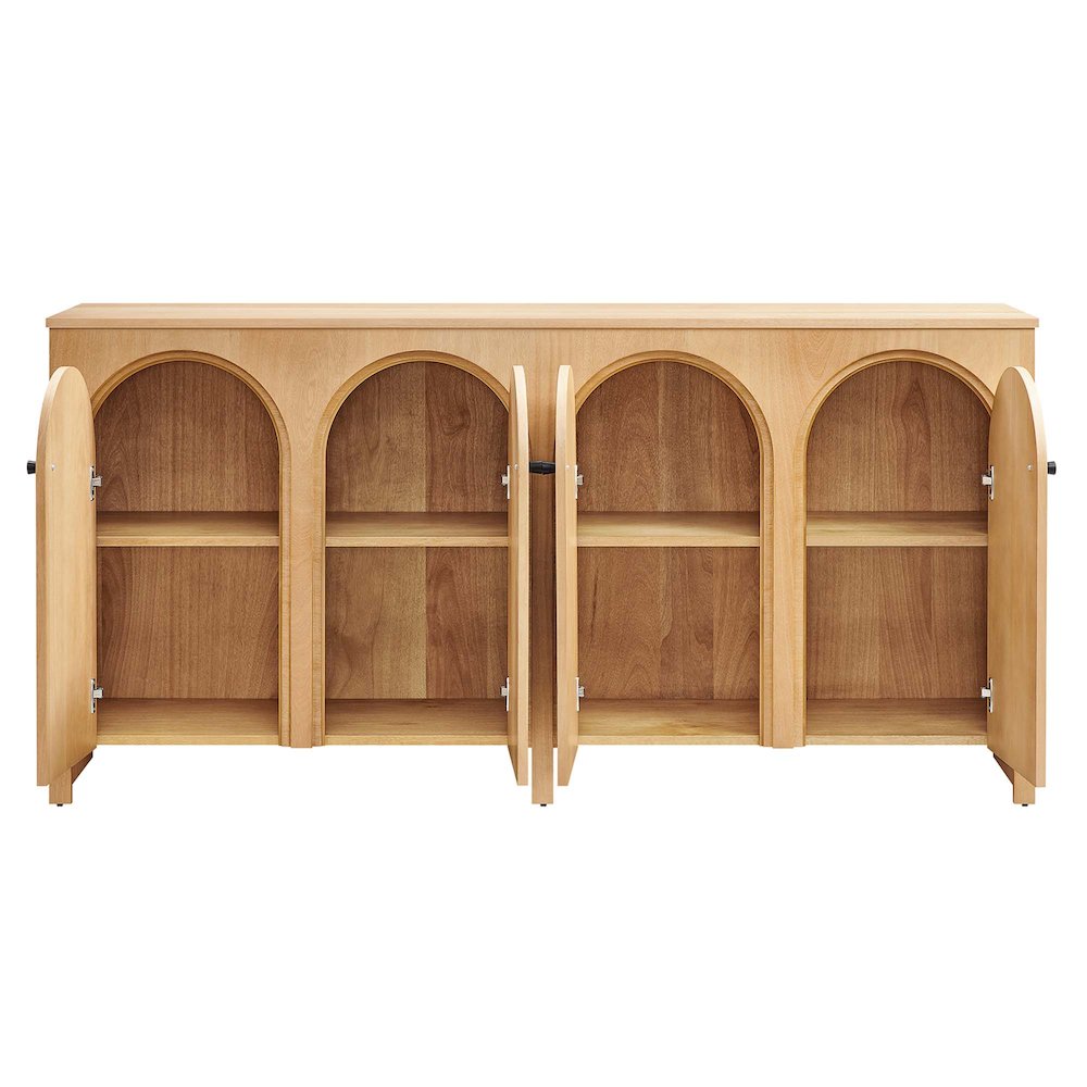 Appia Wood Grain 4-Door Sideboard Storage Cabinet. Picture 6