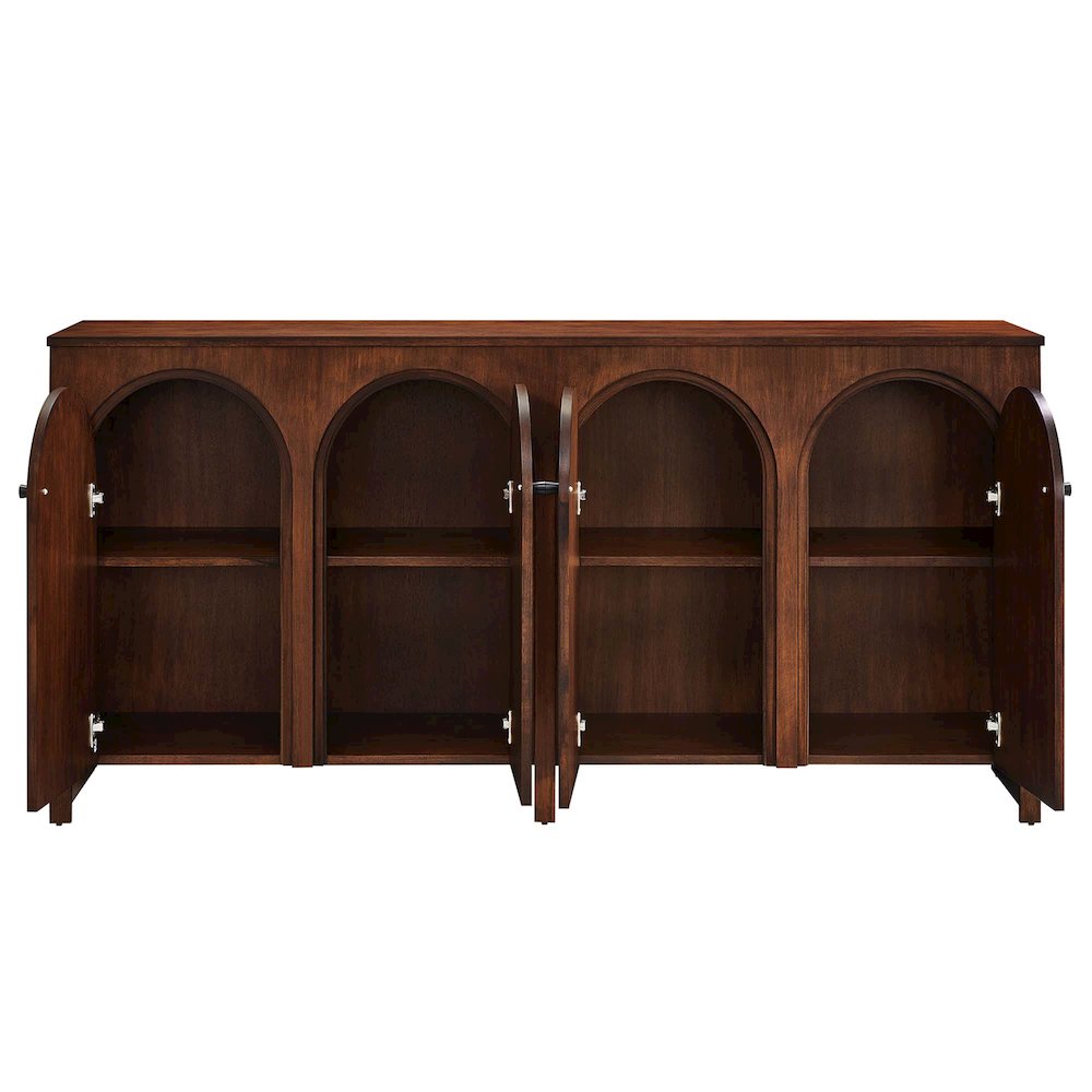 Appia Wood Grain 4-Door Sideboard Storage Cabinet. Picture 6