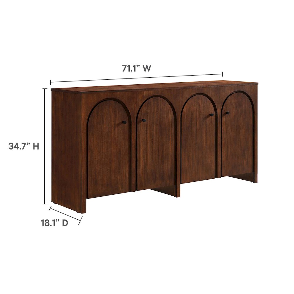 Appia Wood Grain 4-Door Sideboard Storage Cabinet. Picture 3