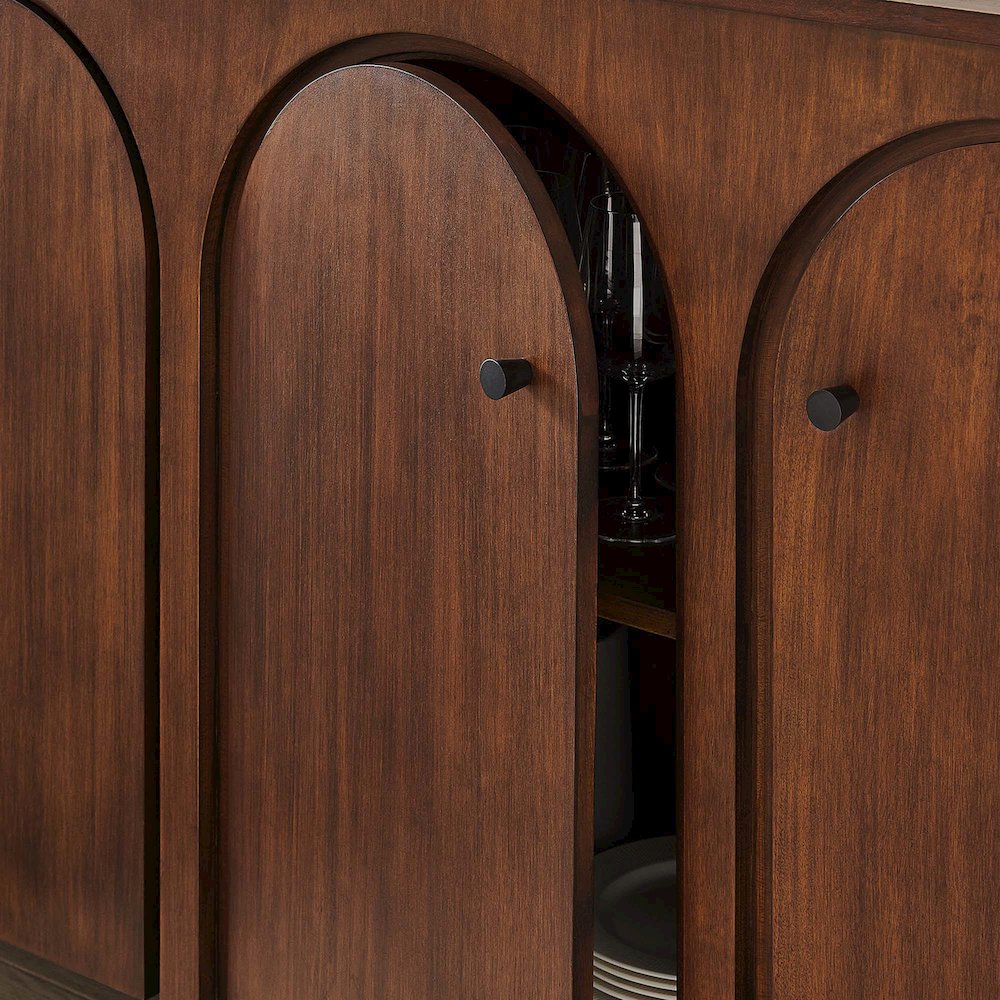Appia Wood Grain 4-Door Sideboard Storage Cabinet. Picture 9