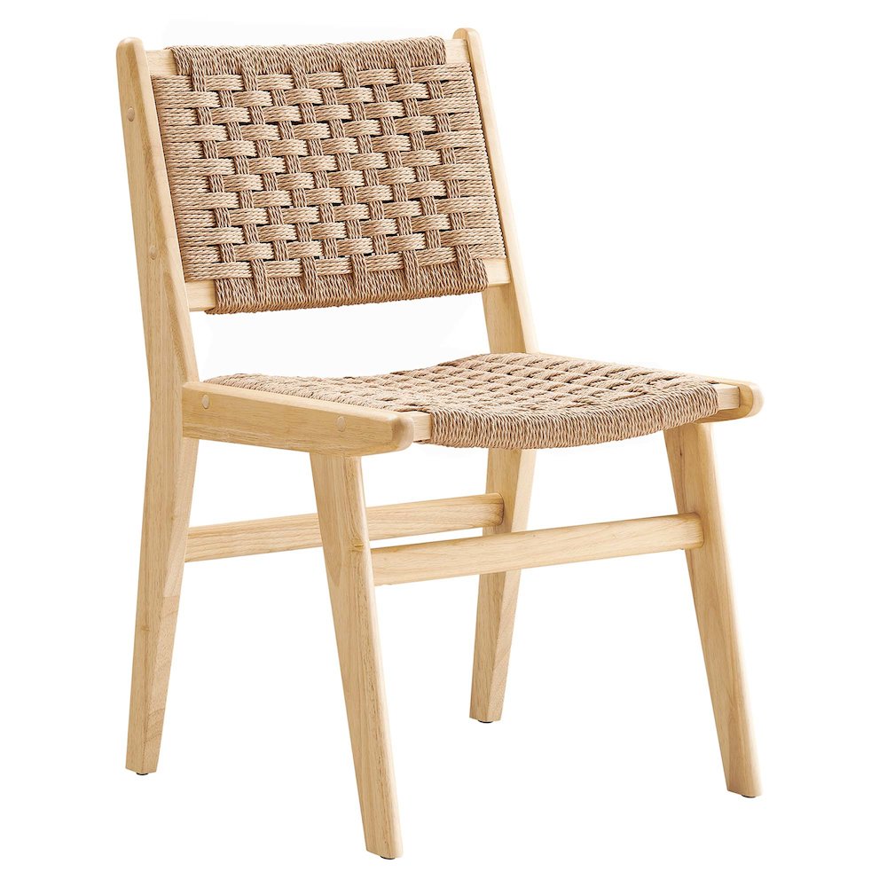 Saoirse Woven Rope Wood Dining Side Chair Set of 2. Picture 4