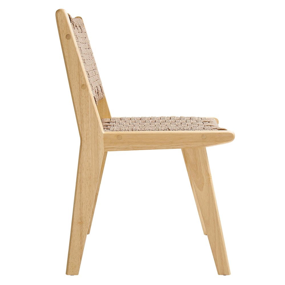 Saoirse Woven Rope Wood Dining Side Chair Set of 2. Picture 5
