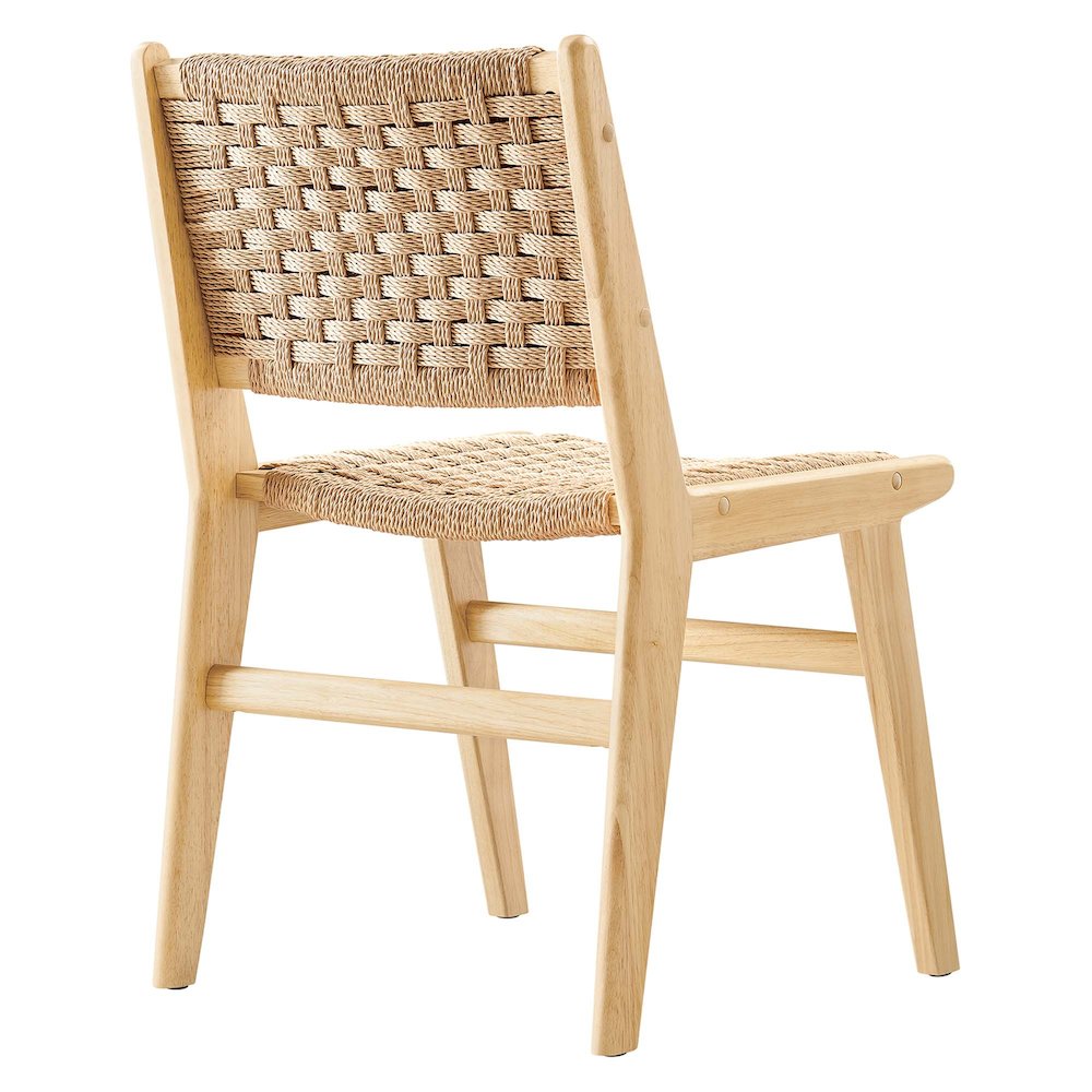 Saoirse Woven Rope Wood Dining Side Chair Set of 2. Picture 6