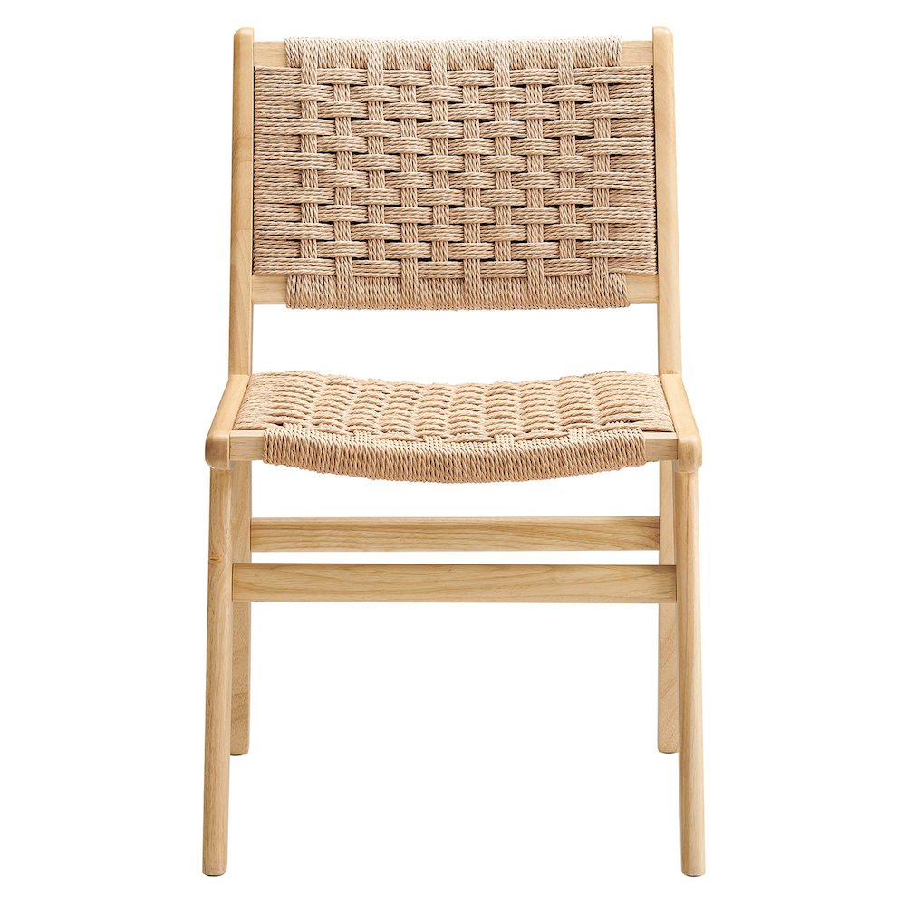 Saoirse Woven Rope Wood Dining Side Chair Set of 2. Picture 7