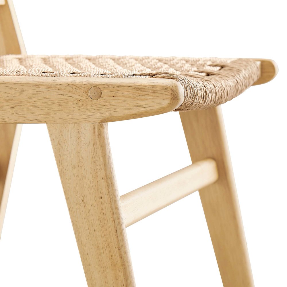 Saoirse Woven Rope Wood Dining Side Chair Set of 2. Picture 8