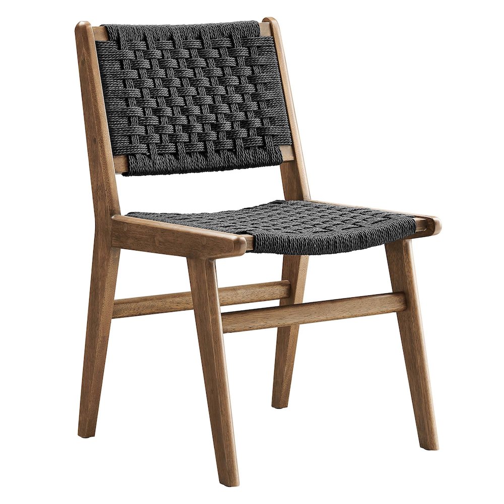 Saoirse Woven Rope Wood Dining Side Chair Set of 2. Picture 4