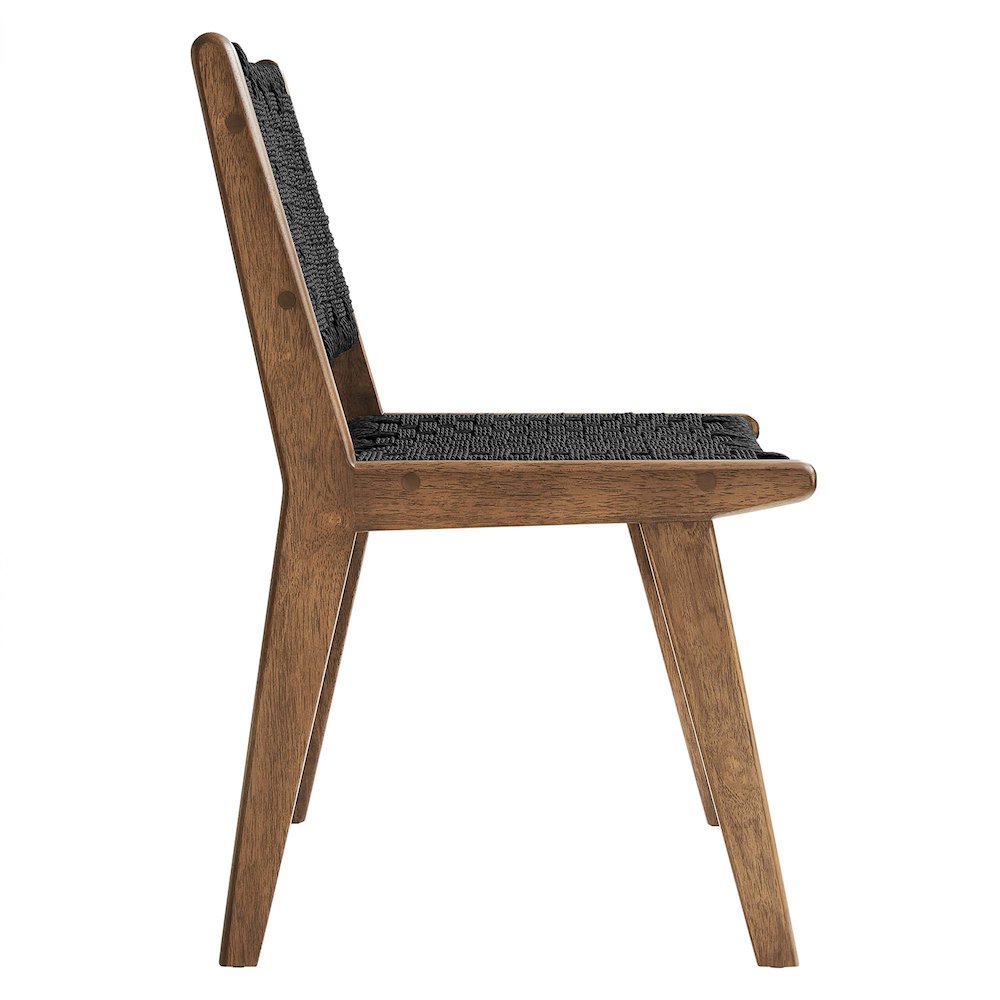 Saoirse Woven Rope Wood Dining Side Chair Set of 2. Picture 5
