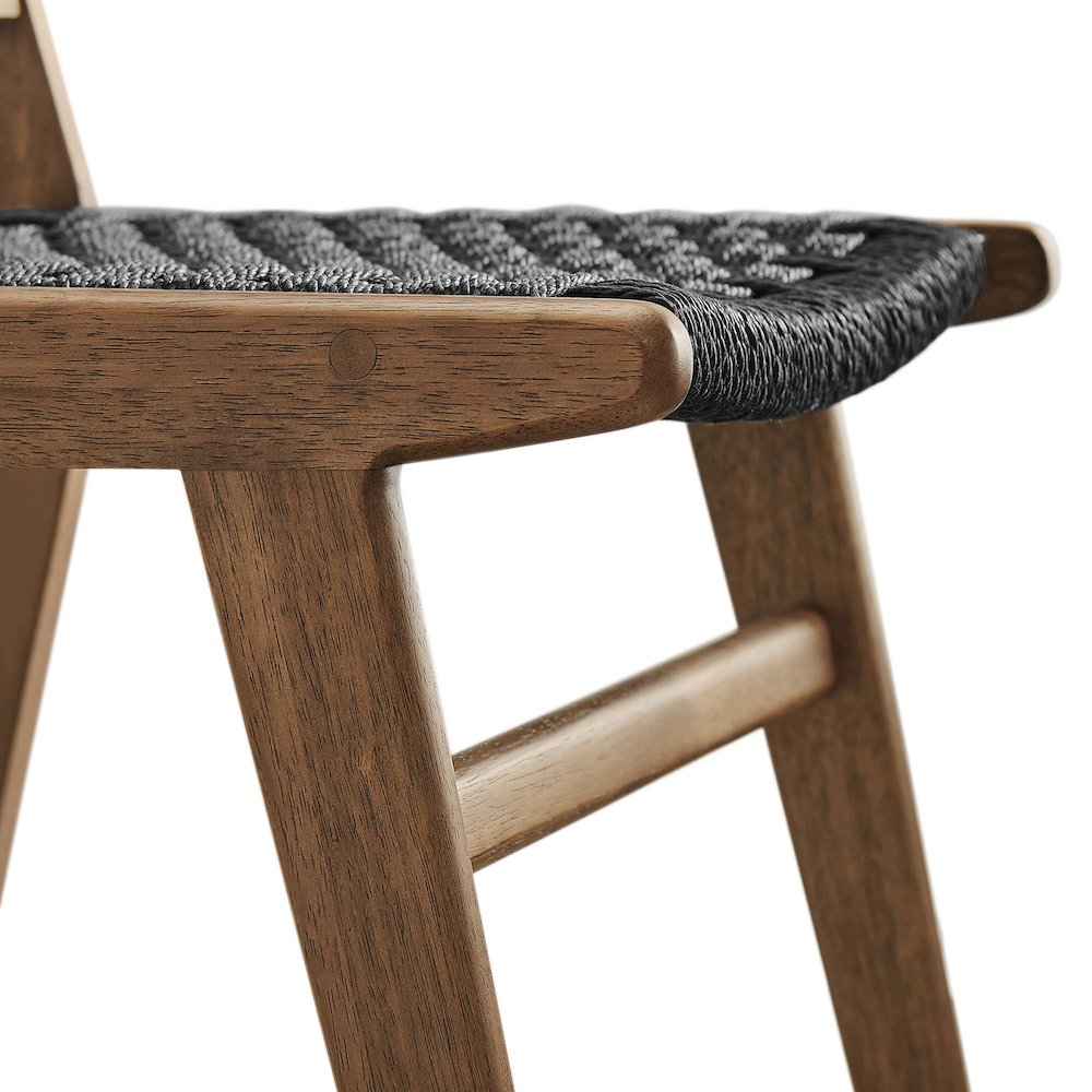 Saoirse Woven Rope Wood Dining Side Chair Set of 2. Picture 8