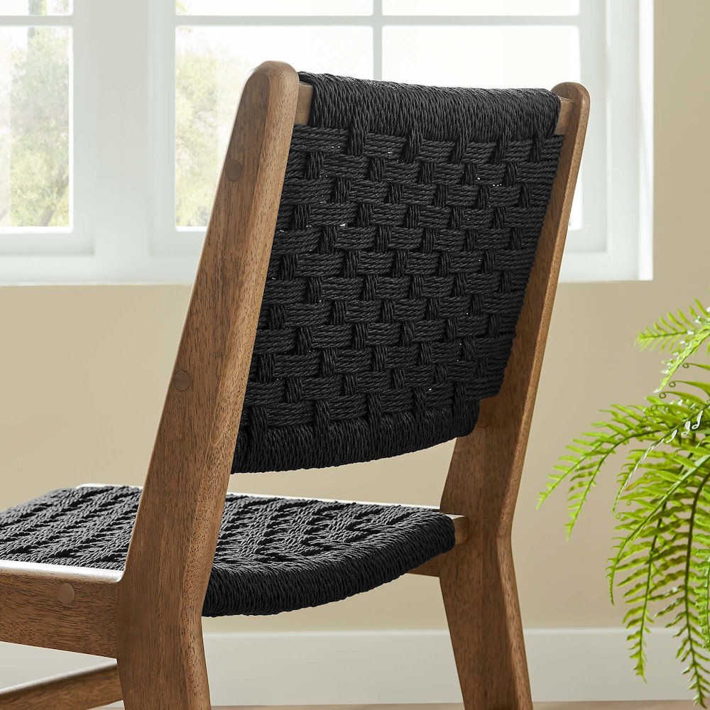 Saoirse Woven Rope Wood Dining Side Chair Set of 2. Picture 9