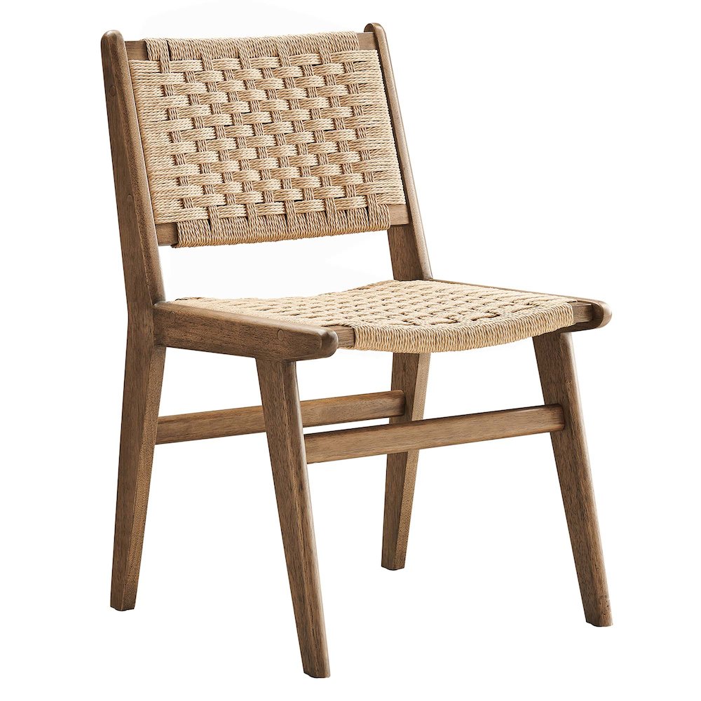 Saoirse Woven Rope Wood Dining Side Chair Set of 2. Picture 4
