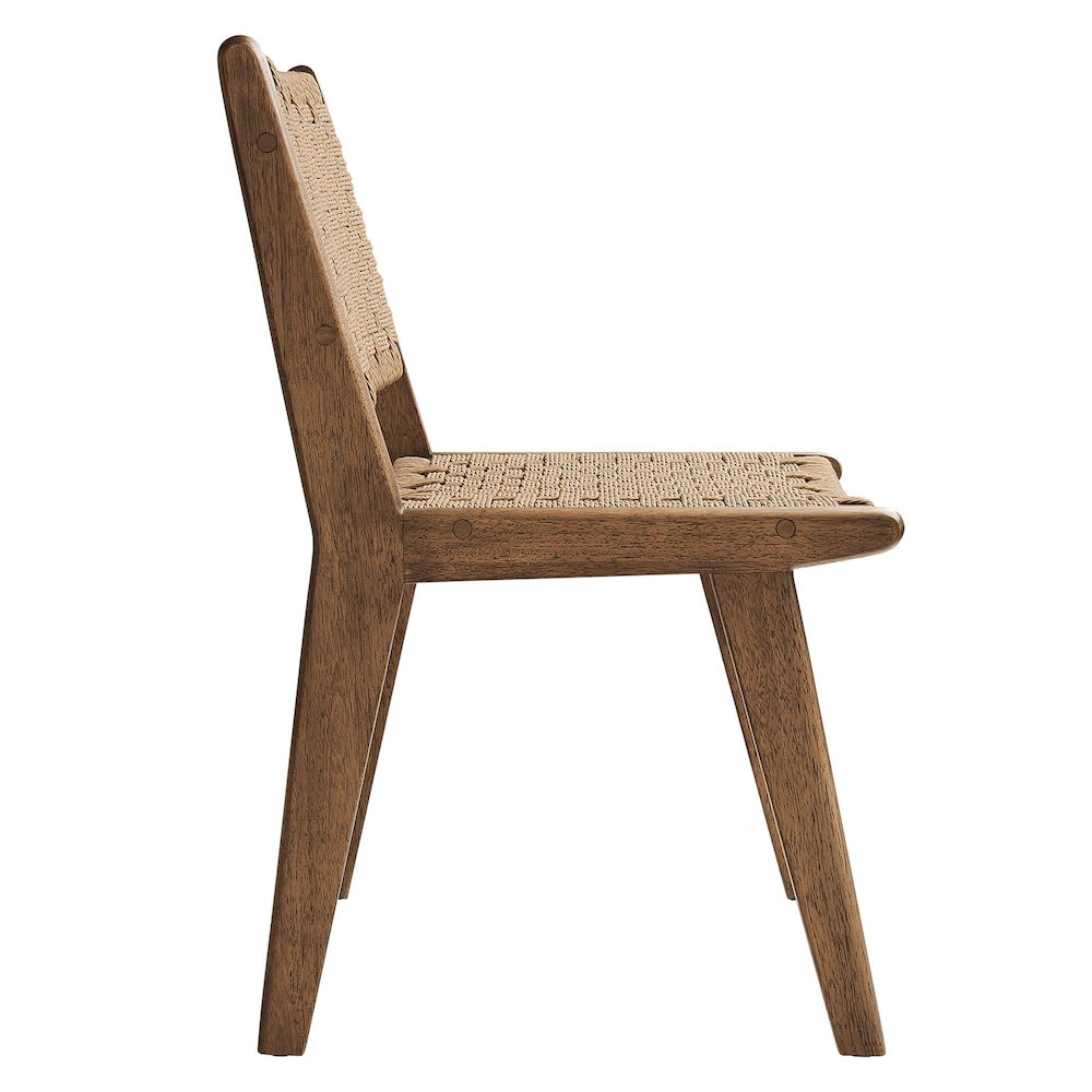 Saoirse Woven Rope Wood Dining Side Chair Set of 2. Picture 5