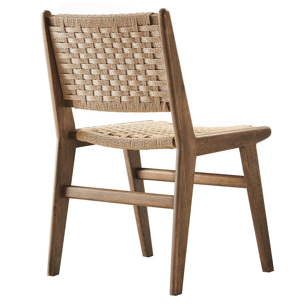 Saoirse Woven Rope Wood Dining Side Chair Set of 2. Picture 6