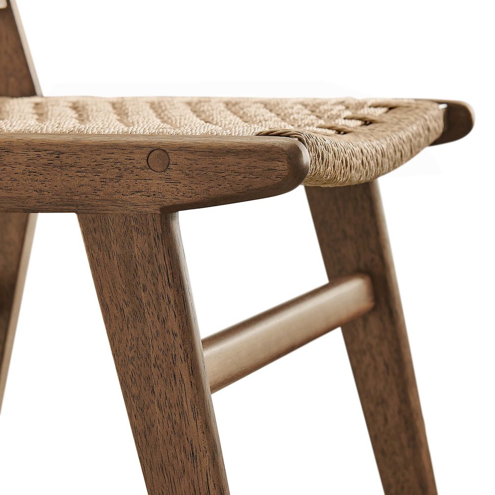 Saoirse Woven Rope Wood Dining Side Chair Set of 2. Picture 8