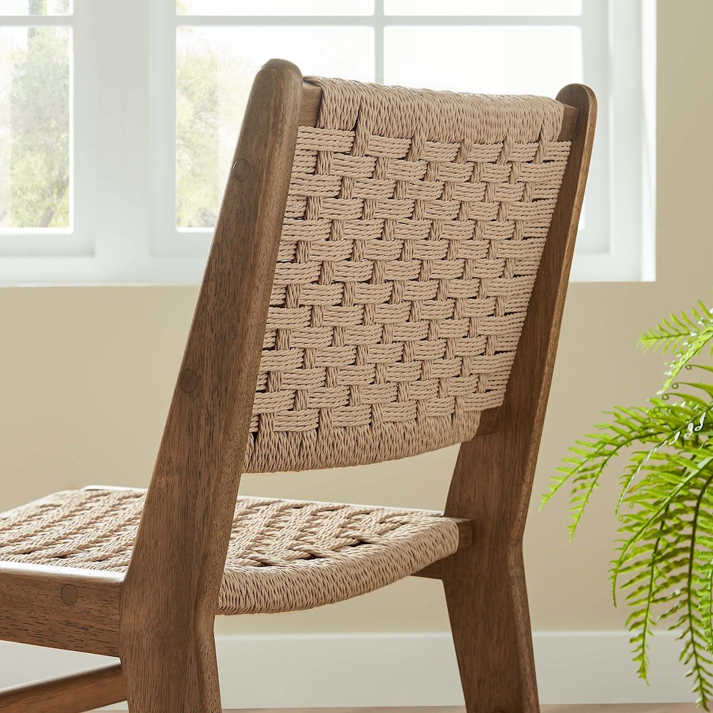 Saoirse Woven Rope Wood Dining Side Chair Set of 2. Picture 9