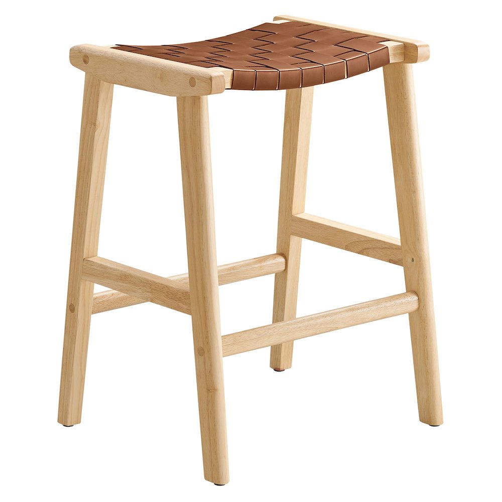 Saoirse Faux Leather Wood Counter Stool Set of 2. Picture 4