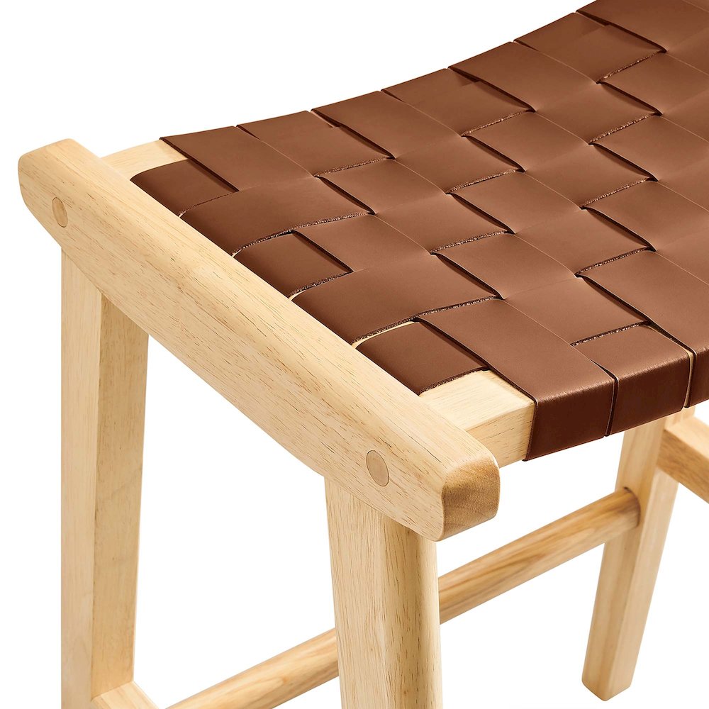Saoirse Faux Leather Wood Counter Stool Set of 2. Picture 7