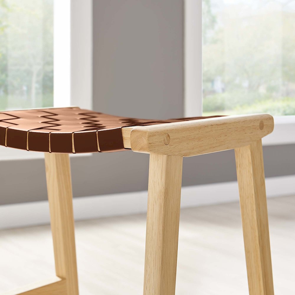 Saoirse Faux Leather Wood Counter Stool Set of 2. Picture 10