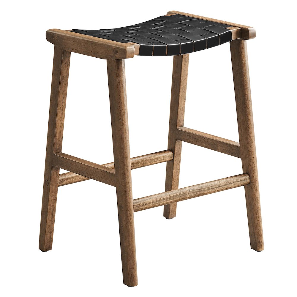 Saoirse Faux Leather Wood Counter Stool Set of 2. Picture 4