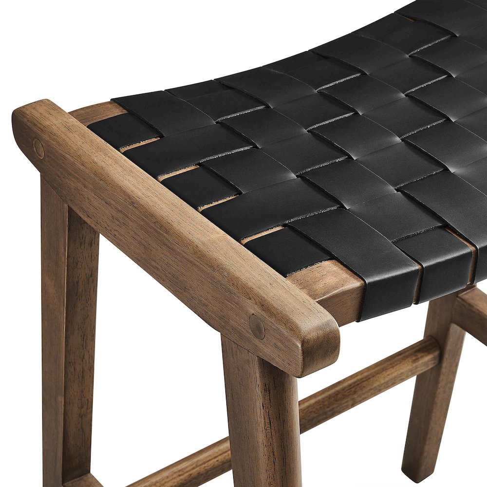 Saoirse Faux Leather Wood Counter Stool Set of 2. Picture 7