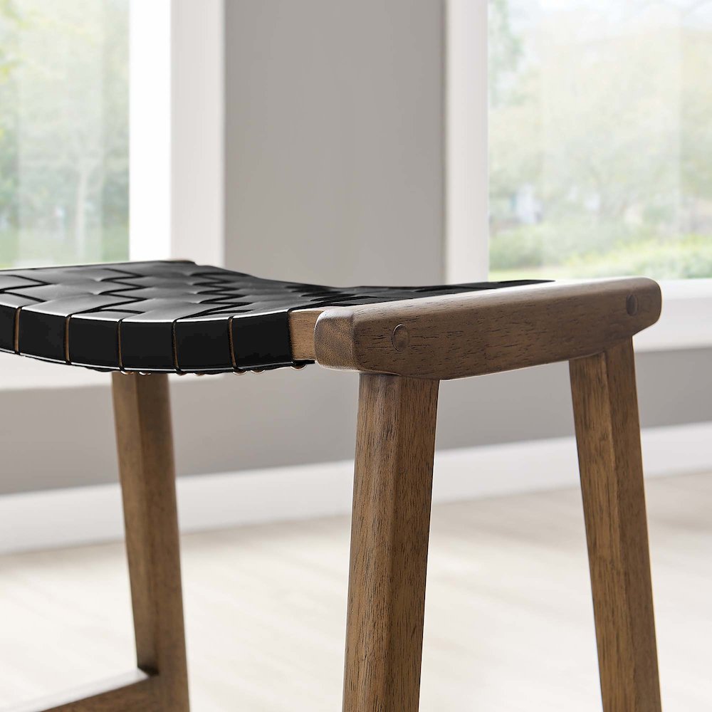 Saoirse Faux Leather Wood Counter Stool Set of 2. Picture 10
