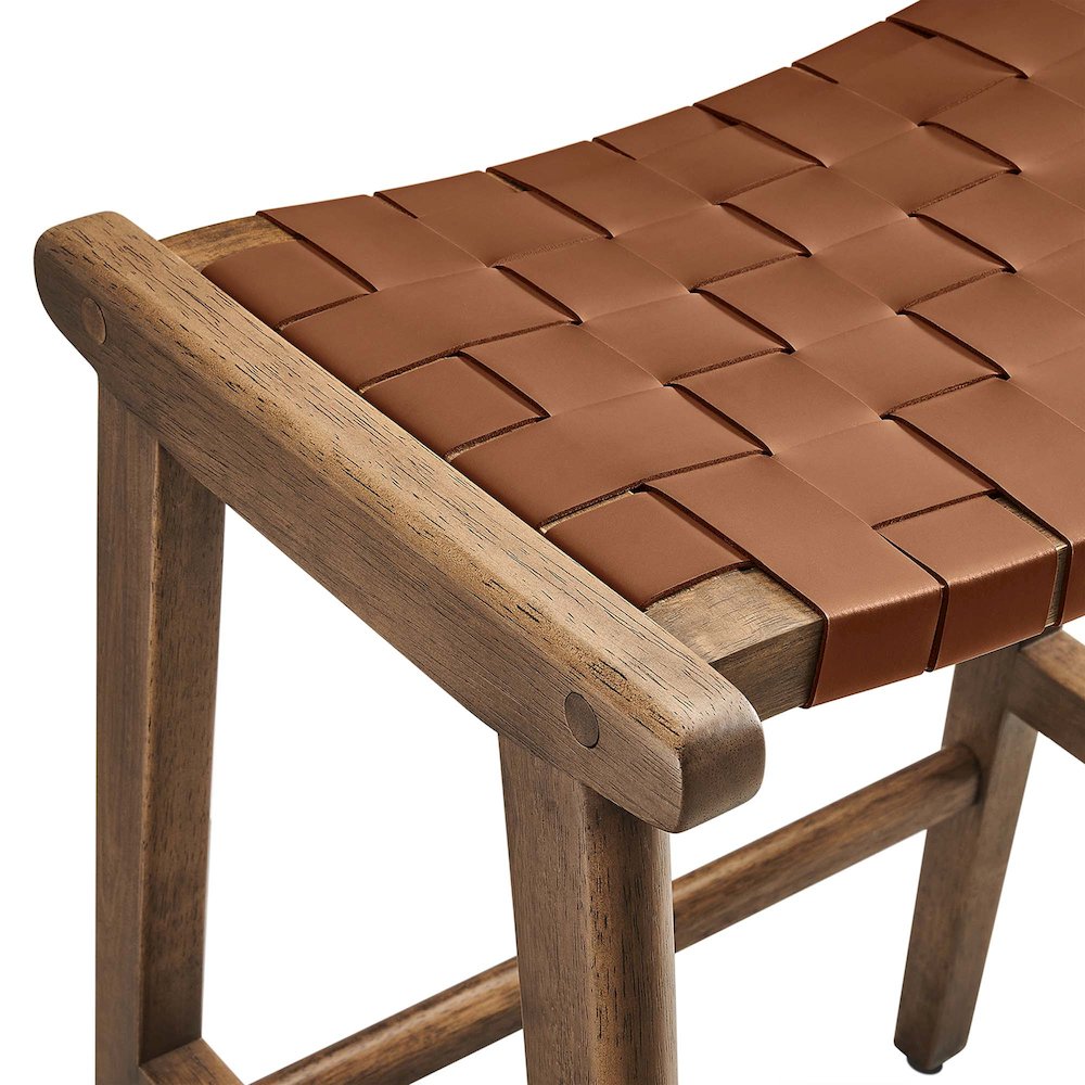 Saoirse Faux Leather Wood Counter Stool Set of 2. Picture 7