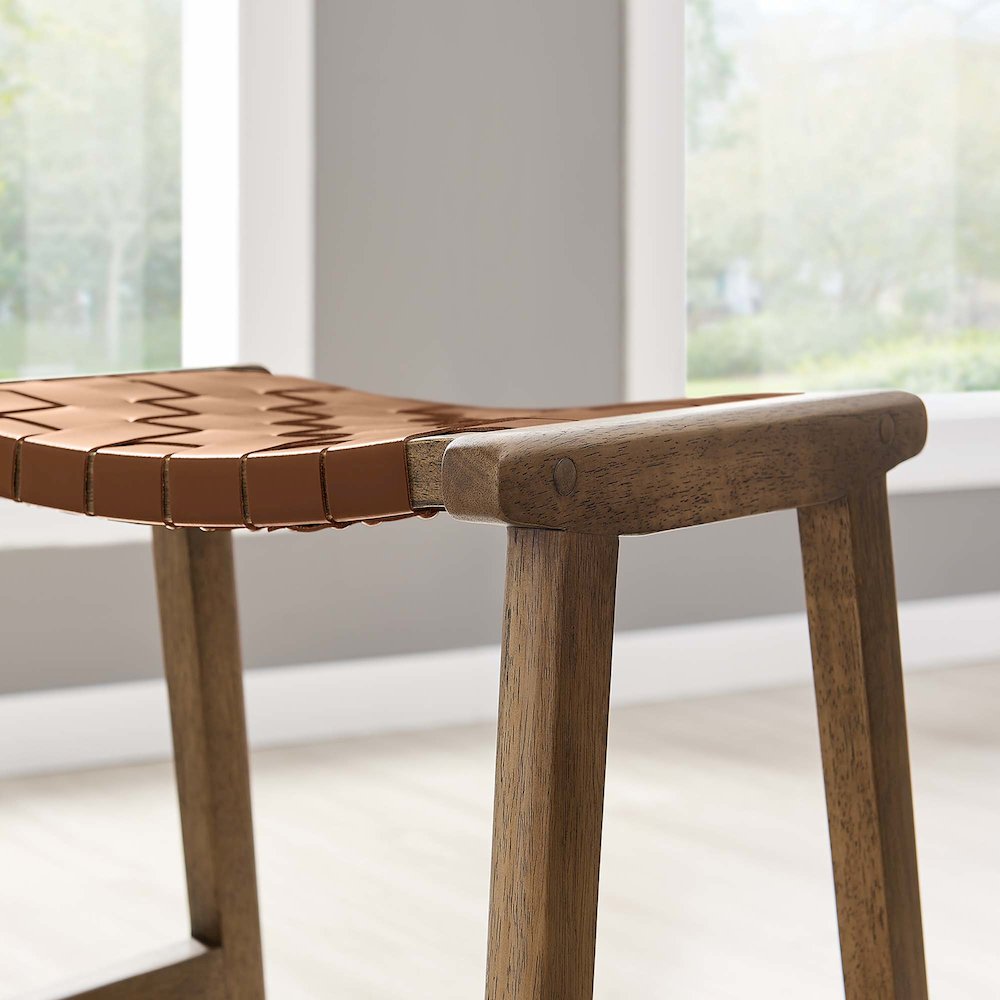 Saoirse Faux Leather Wood Counter Stool Set of 2. Picture 9