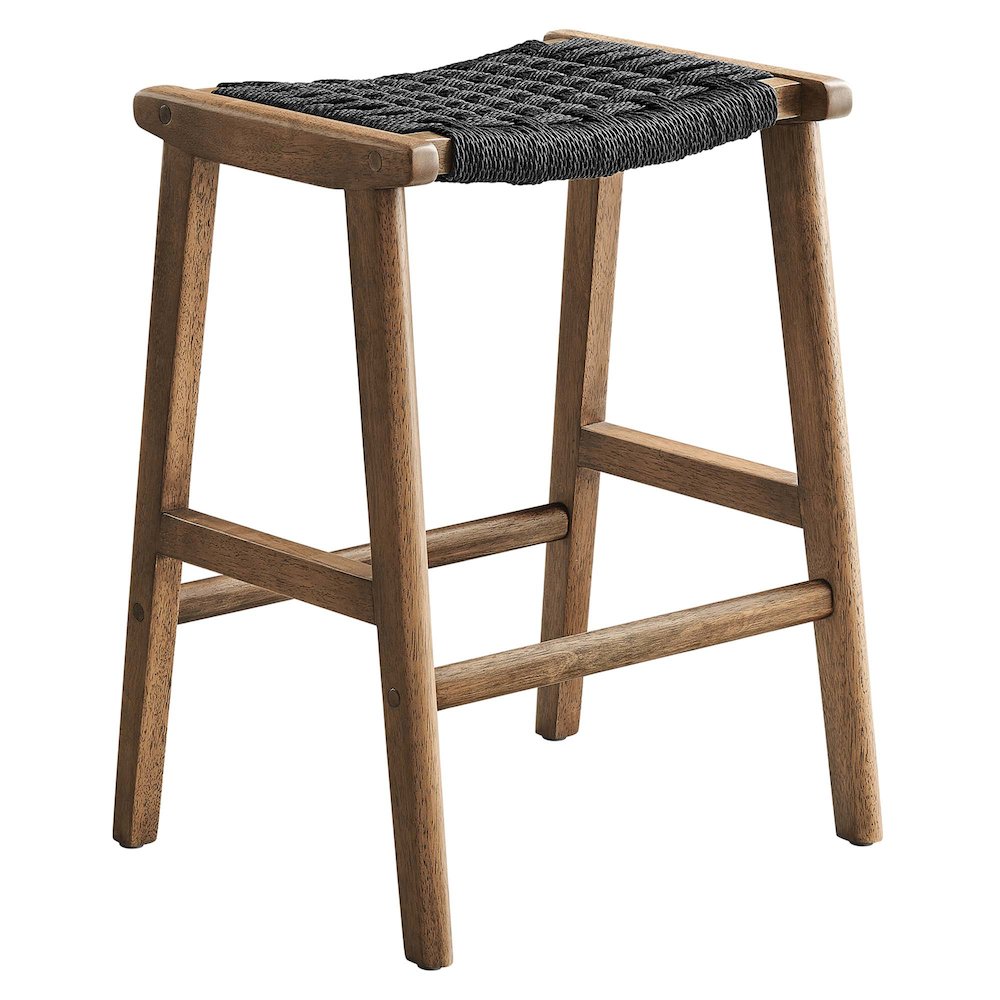 Saoirse Woven Rope Wood Counter Stool Set of 2. Picture 4