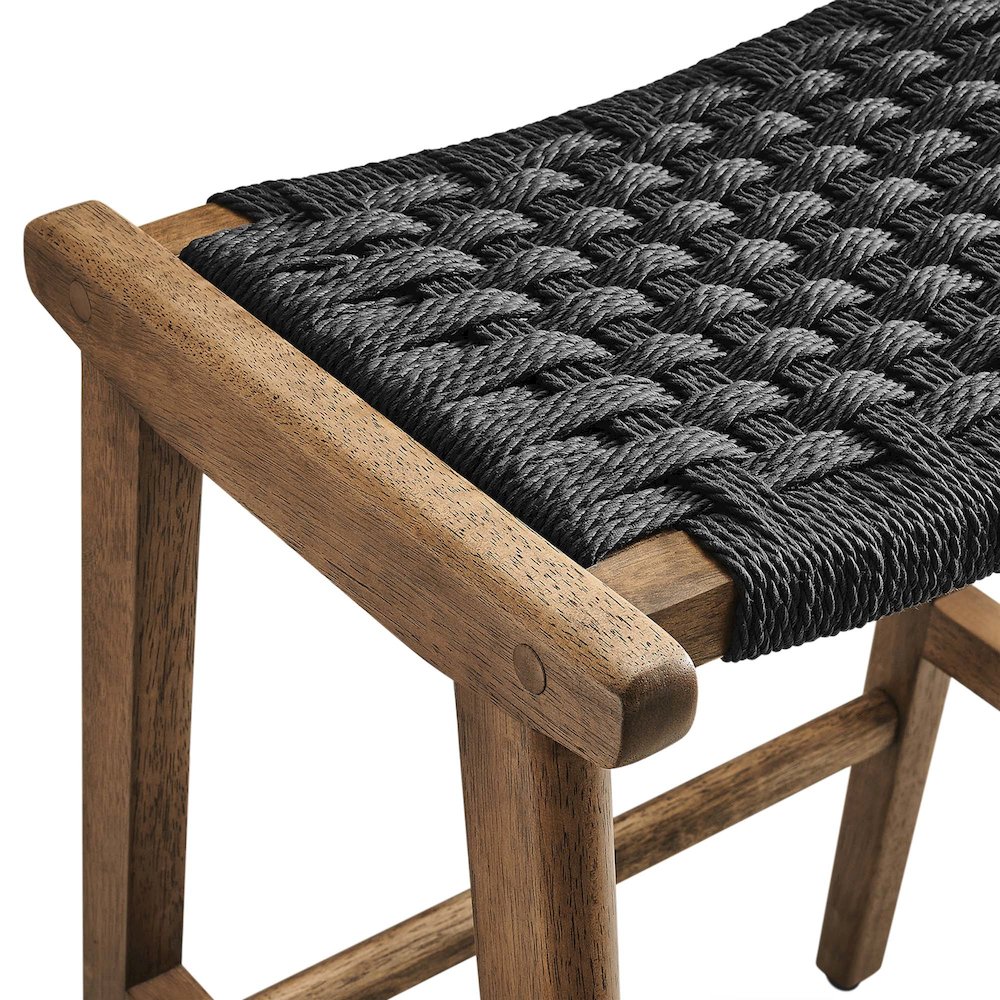 Saoirse Woven Rope Wood Counter Stool Set of 2. Picture 7