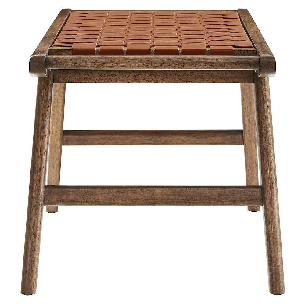 Saoirse 47" Faux Leather Wood Bench. Picture 4