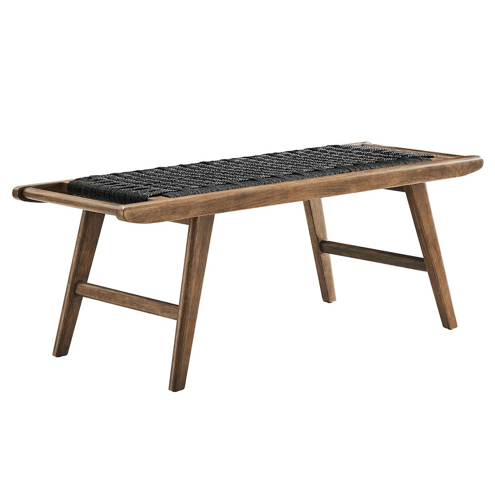 Saoirse 47" Wove Rope Wood Bench. Picture 1