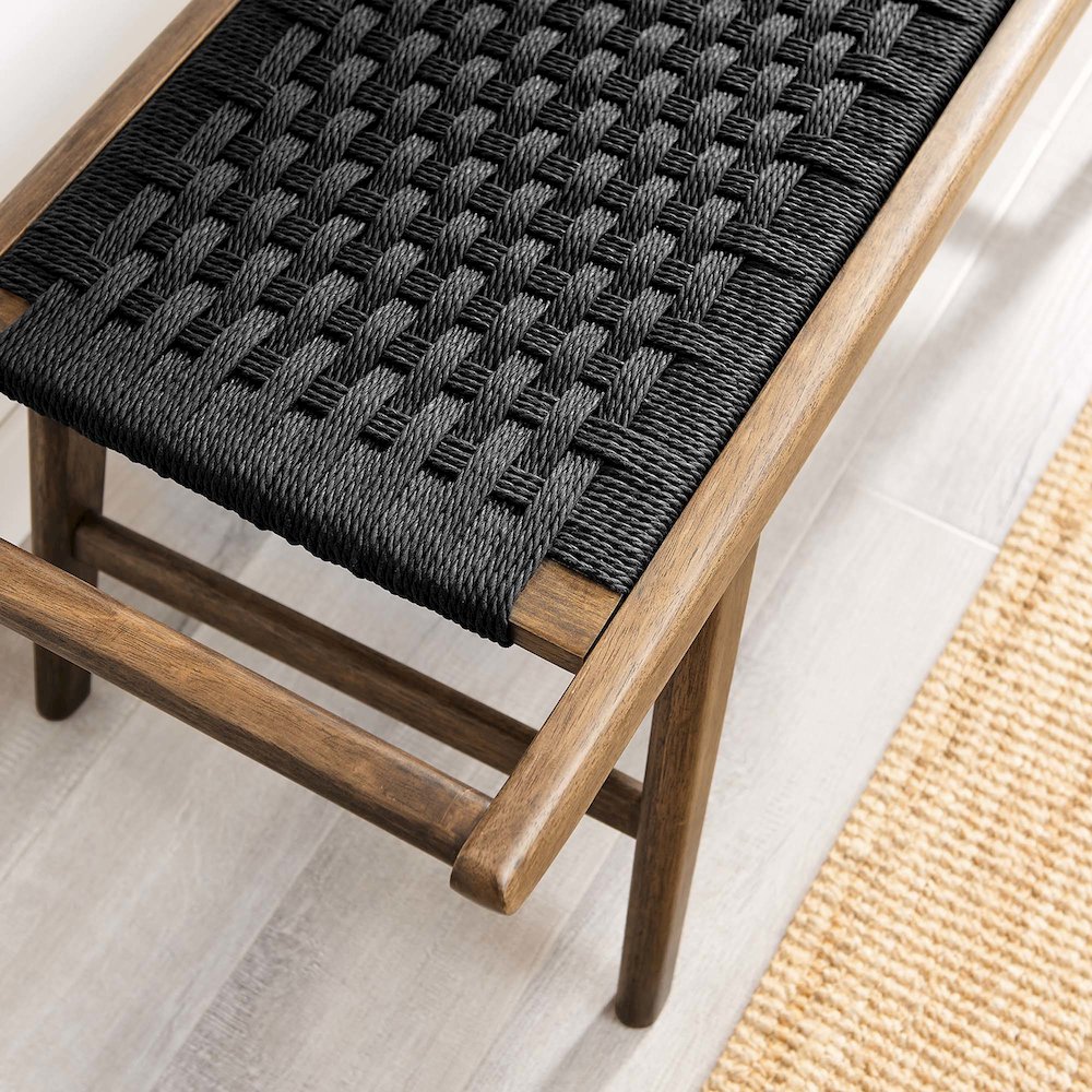 Saoirse 47" Wove Rope Wood Bench. Picture 8