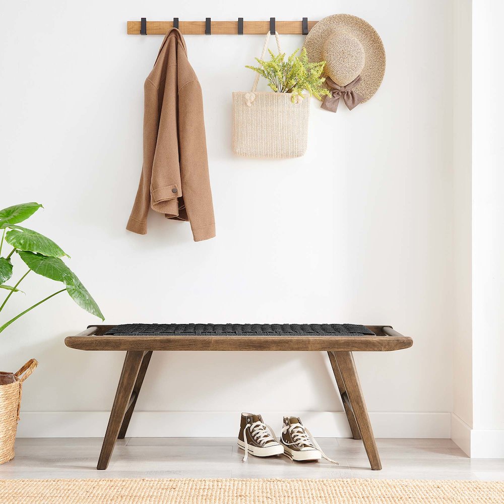 Saoirse 47" Wove Rope Wood Bench. Picture 7