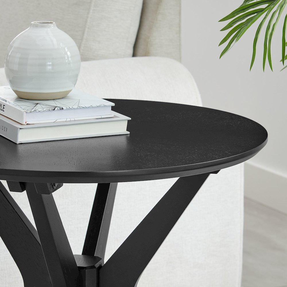 Crossroads 24” Round Wood Side Table. Picture 8