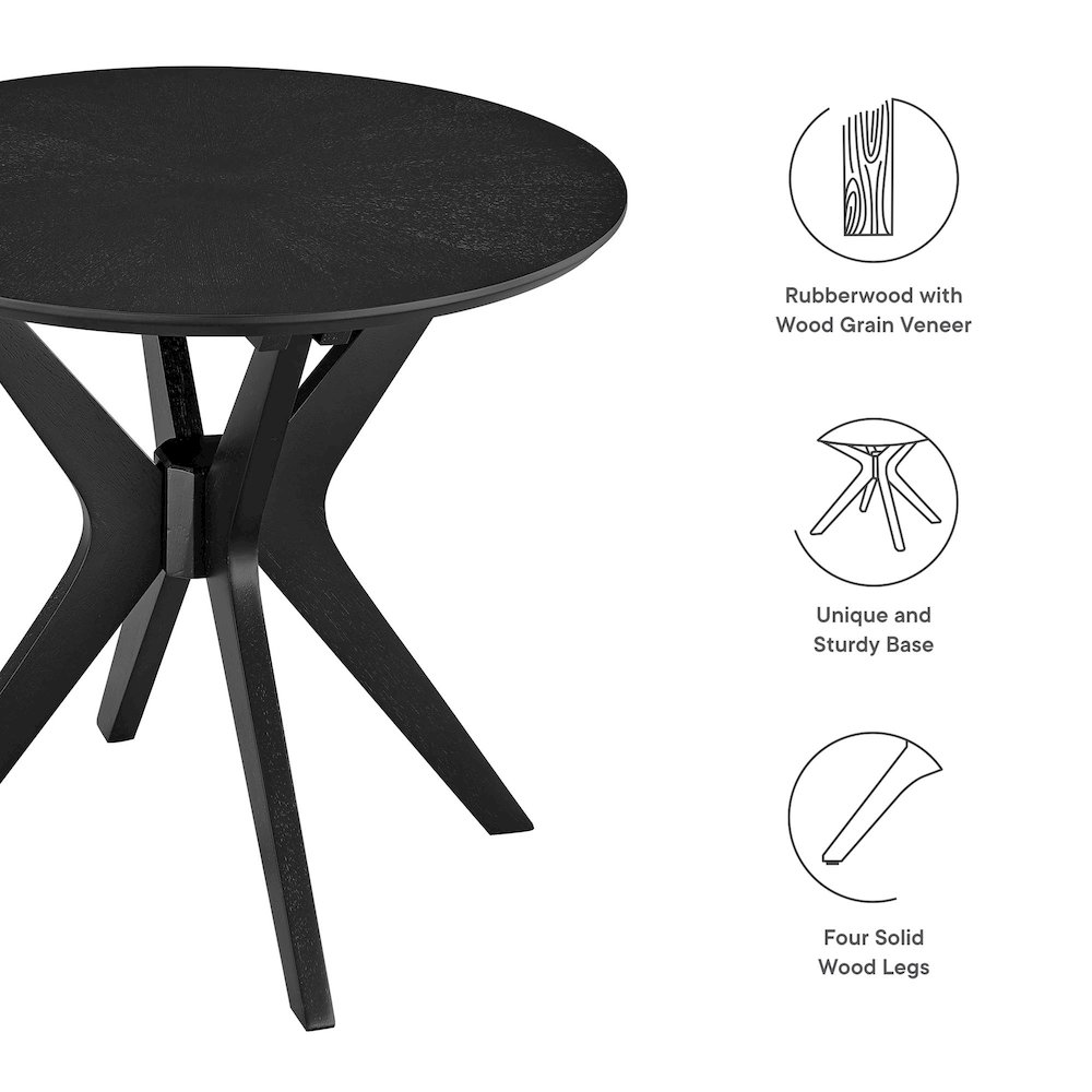 Crossroads 24” Round Wood Side Table. Picture 2