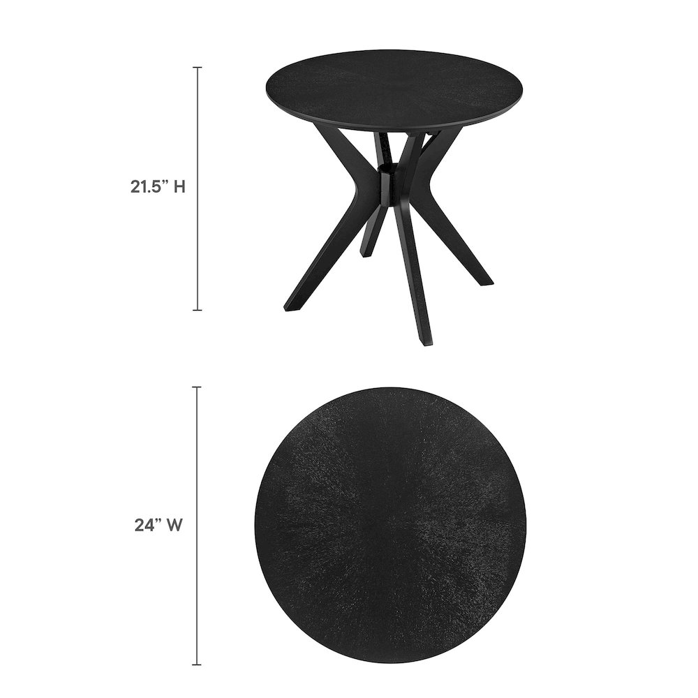 Crossroads 24” Round Wood Side Table. Picture 3