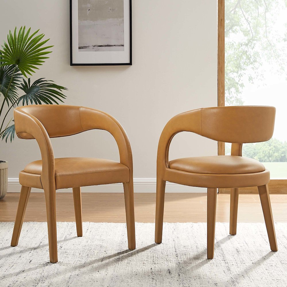 Pinnacle Vegan Leather Dining Chair Set of 2. Picture 9