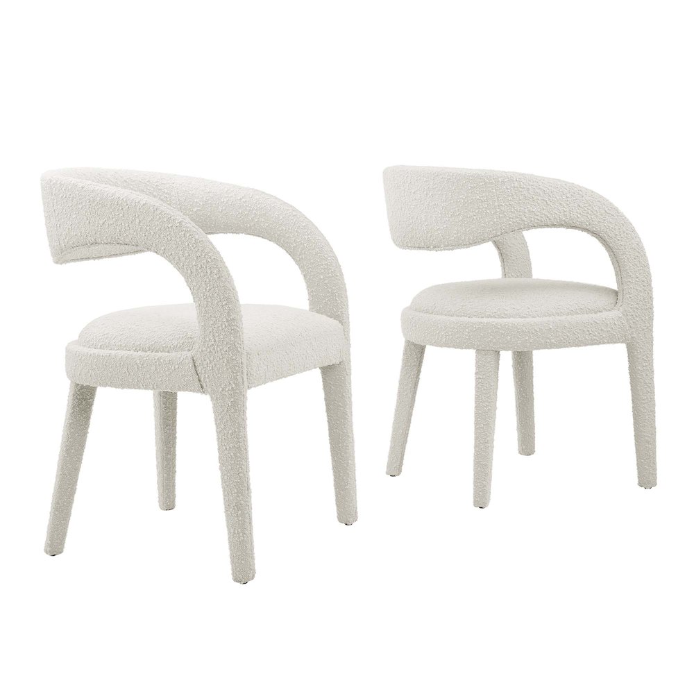 Pinnacle Boucle Upholstered Dining Chair Set of 2. Picture 1