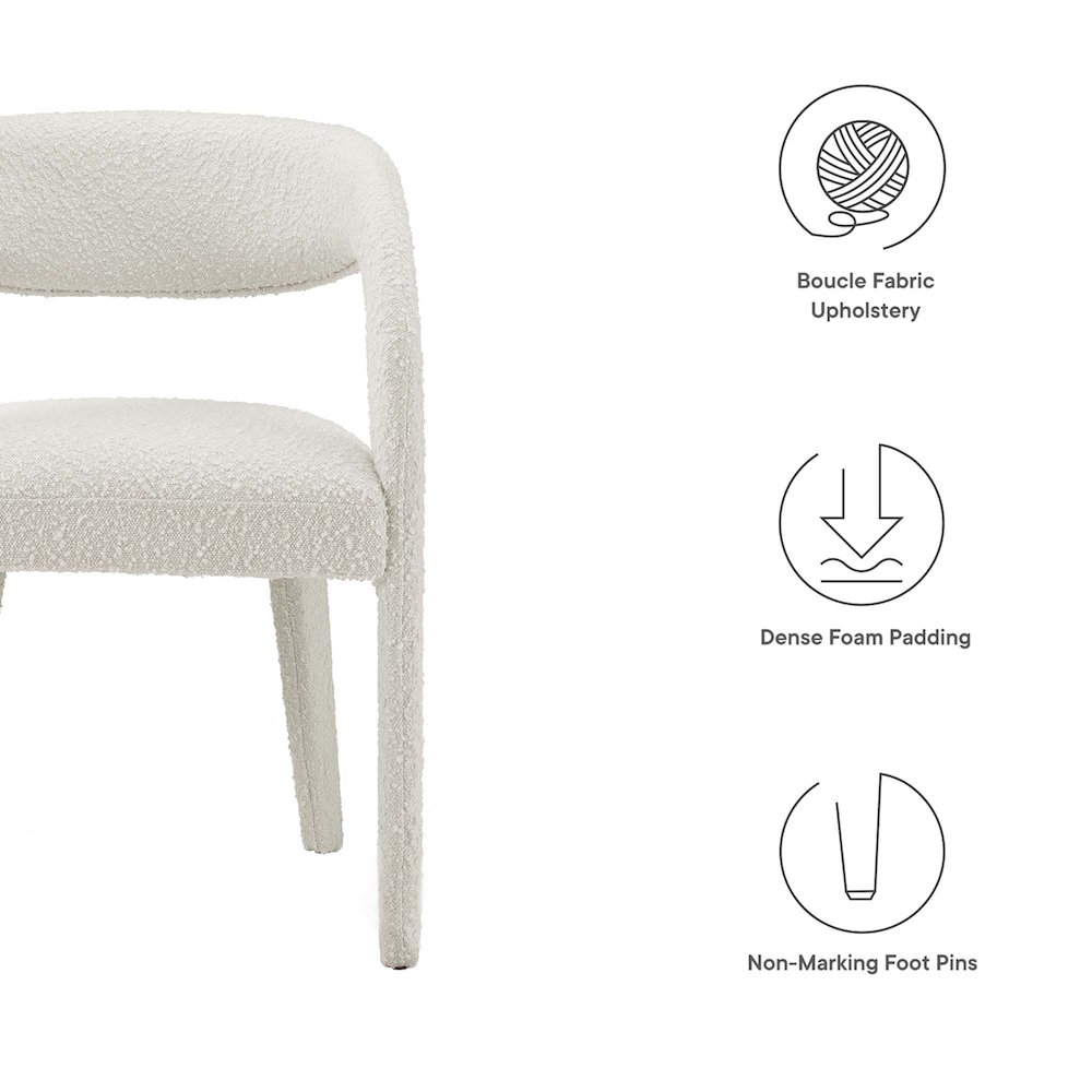 Pinnacle Boucle Upholstered Dining Chair Set of 2. Picture 2