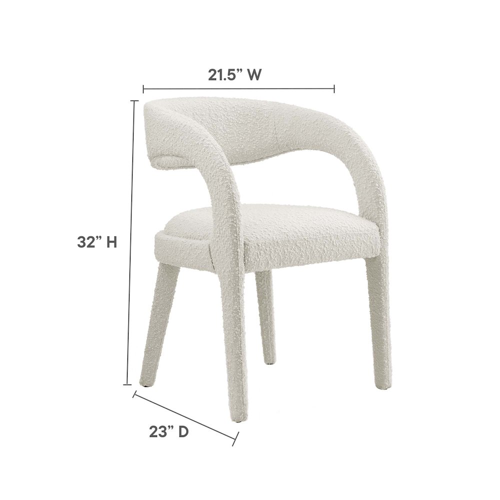 Pinnacle Boucle Upholstered Dining Chair Set of 2. Picture 3