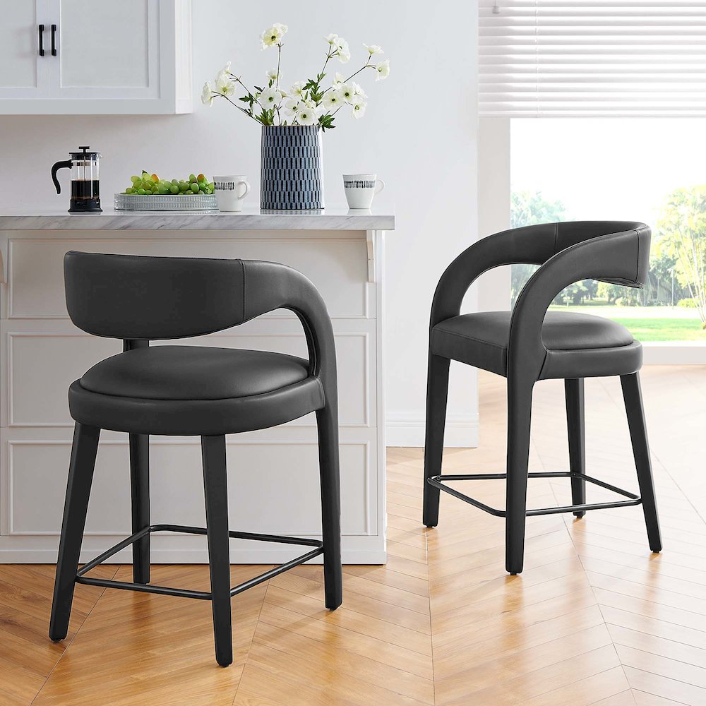 Pinnacle Vegan Leather Counter Stool Set of 2. Picture 9