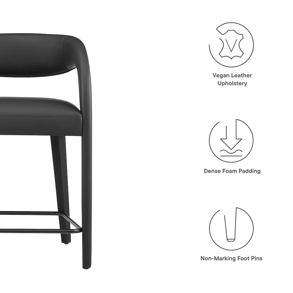 Pinnacle Vegan Leather Counter Stool Set of 2. Picture 2