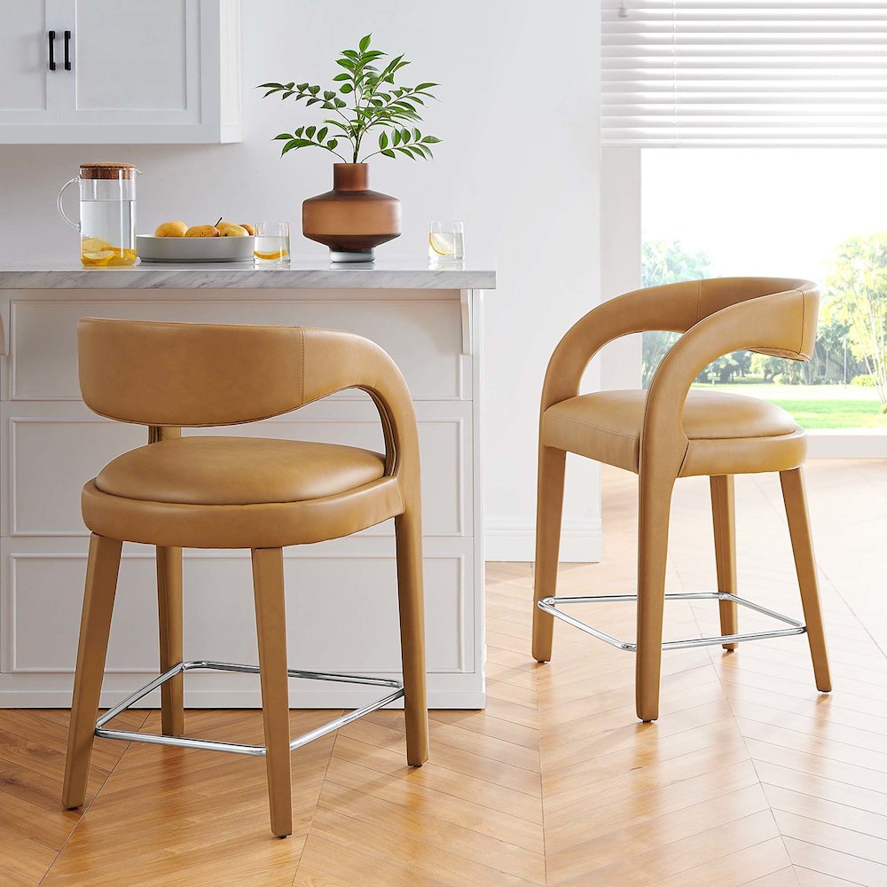 Pinnacle Vegan Leather Counter Stool Set of 2. Picture 9