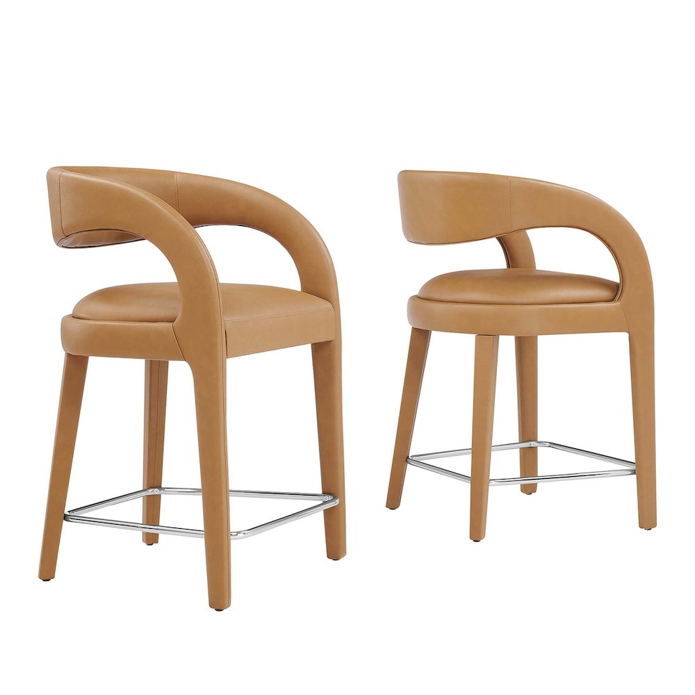 Pinnacle Vegan Leather Counter Stool Set of 2. Picture 1